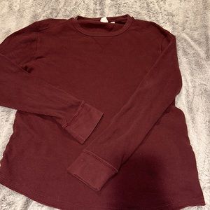 large maroon waffle sweater